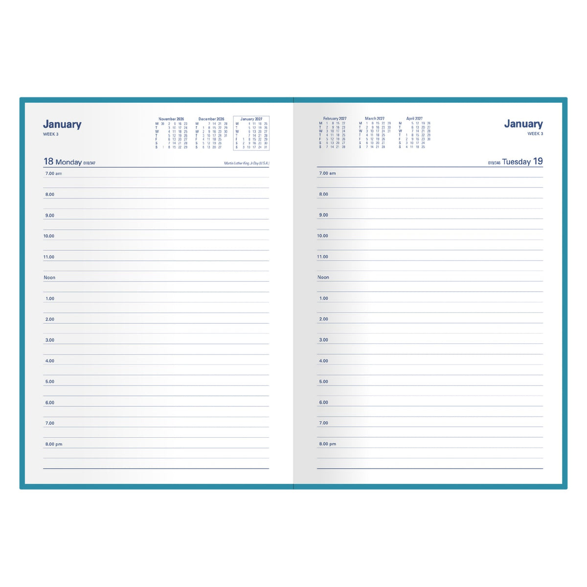 Collins Belmont Colours Diary 2027 A5 Day to a Page Lilac