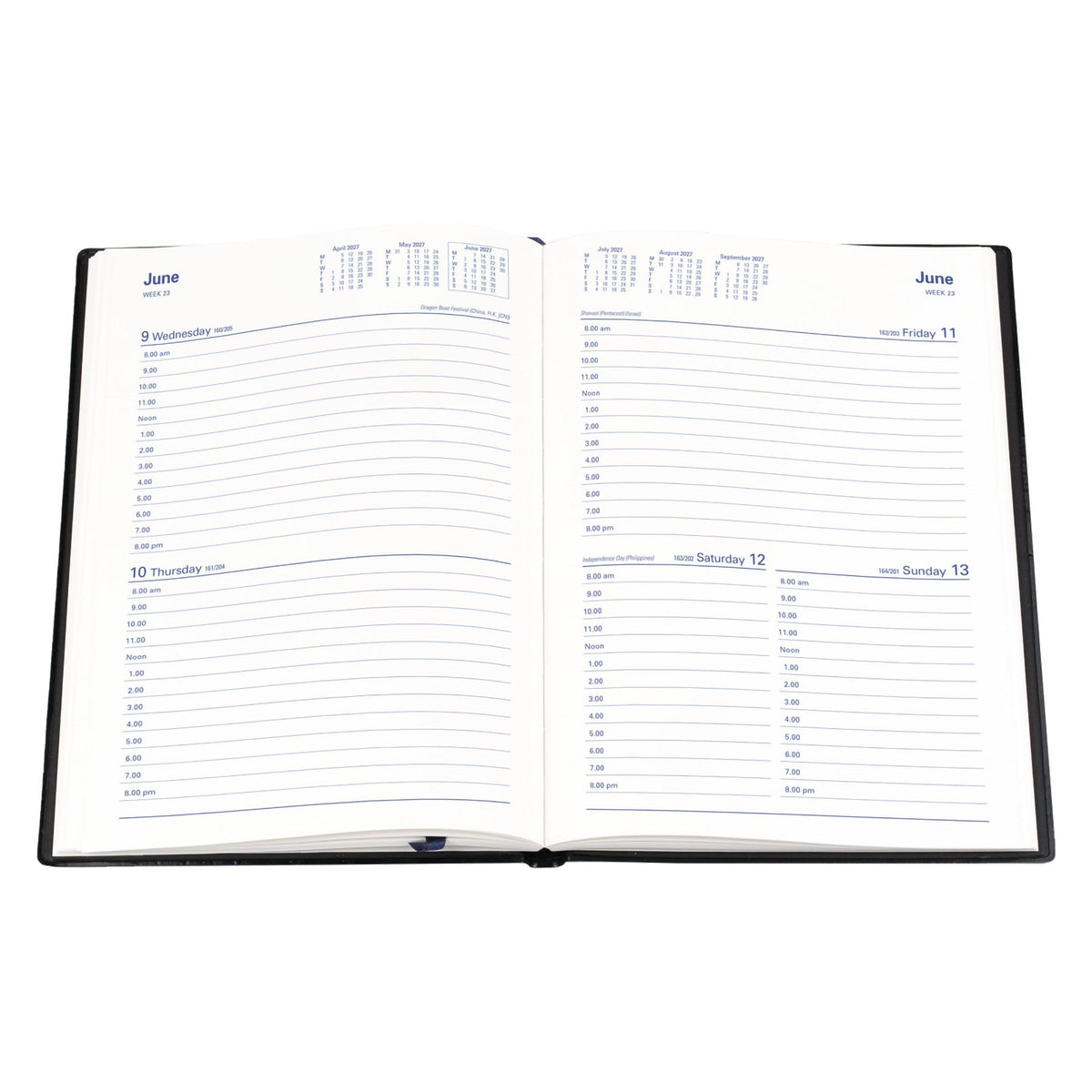 Collins Belmont Diary 2027 A5 2 Days to a Page Black