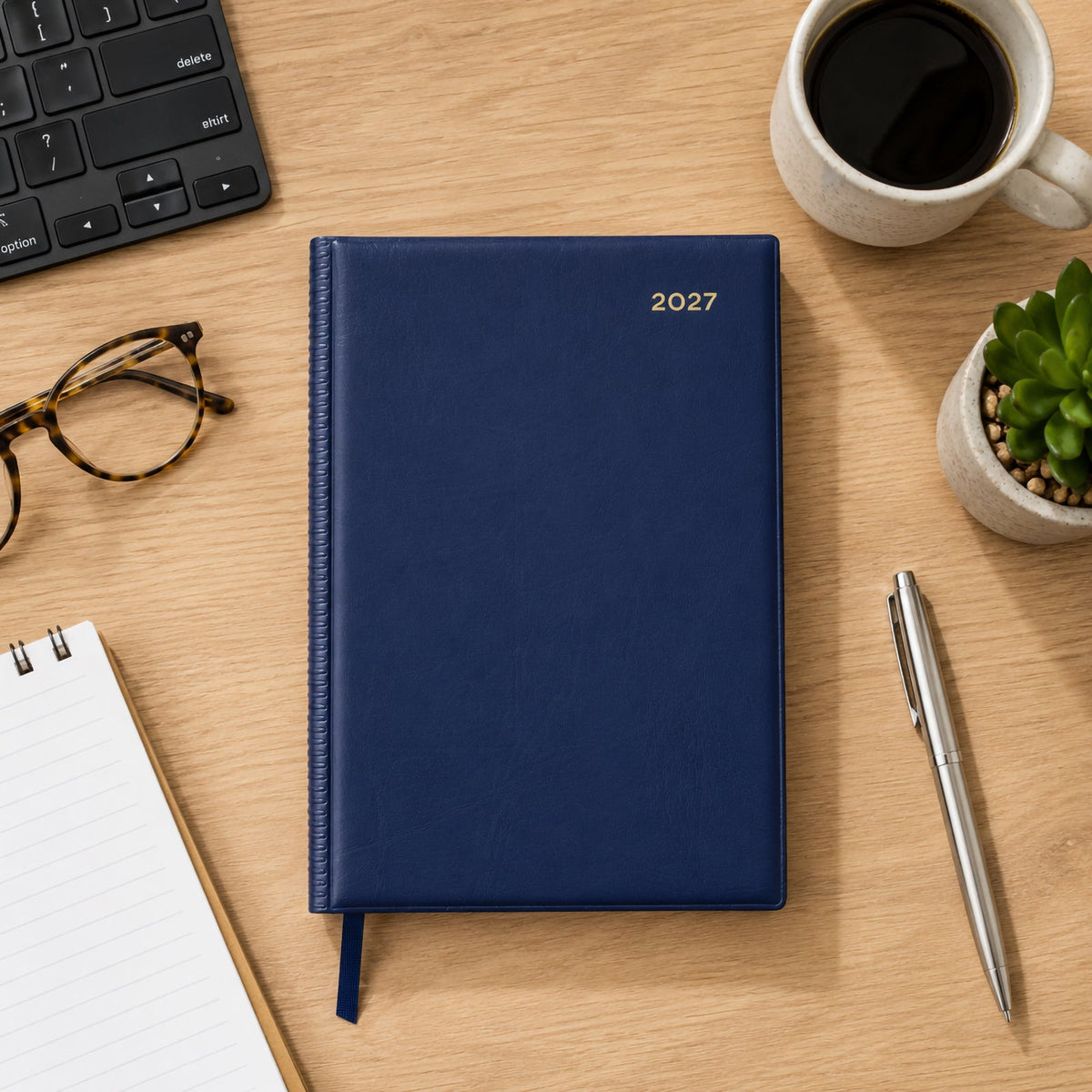 Collins Belmont Diary 2027 A5 2 Days to a Page Navy