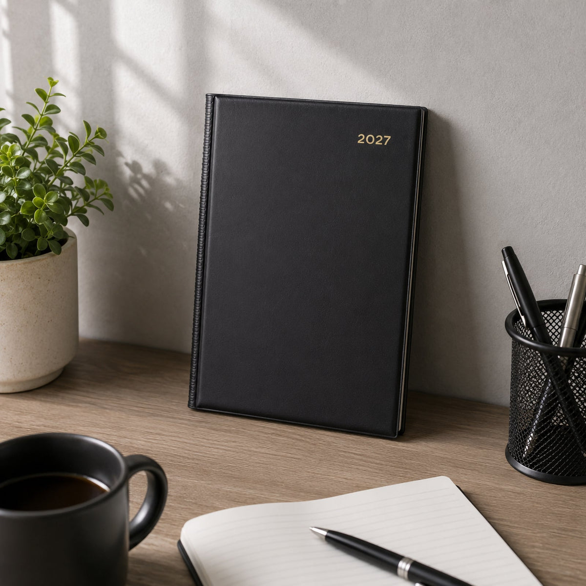 Collins Belmont Diary 2027 A5 Day to a Page Black