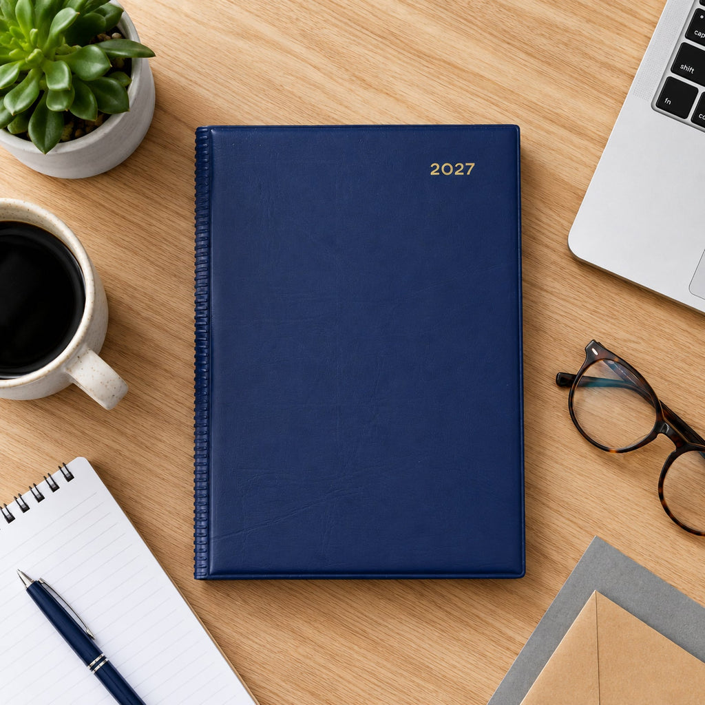 Collins Belmont Diary 2027 A5 Day to a Page Navy