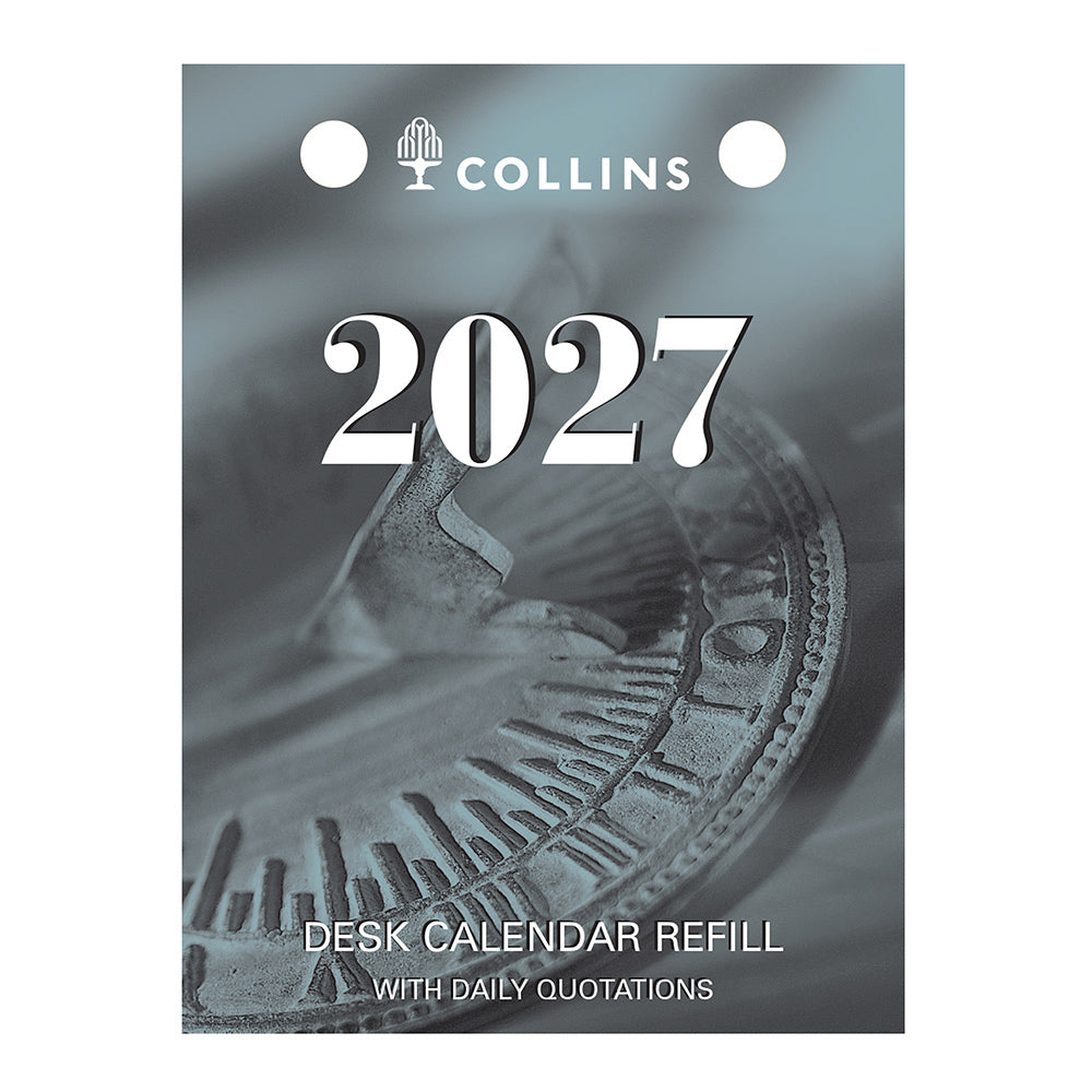 Collins 2027 Desk Calendar Refill 76 x 102mm Day to Page (Top Punch)