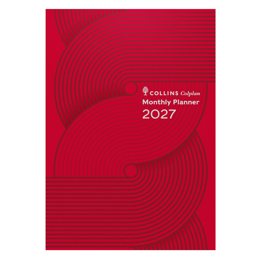 Collins Colplan Planner Diary 2027 A4 Month to View Geo Red