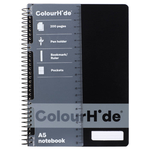 ColourHide Notebook A5 200 Pages Black
