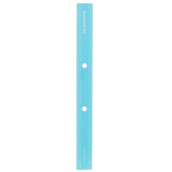 ColourHide Bindermate Ruler 30cm Aqua Pack of 6