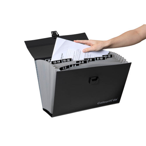ColourHide Expanding Carry File Black