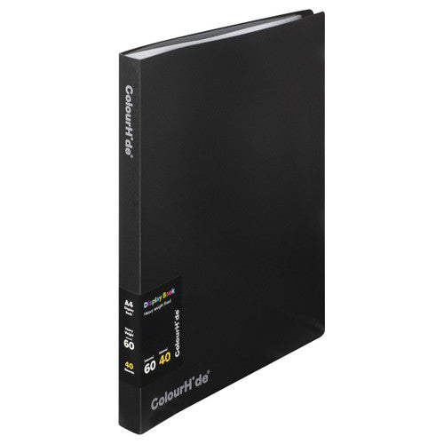 ColourHide Fixed Display Book Insert Cover 40 Sheets Black Pack of 6