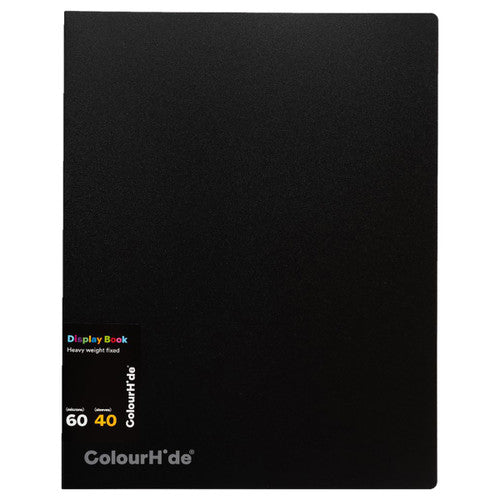 ColourHide Fixed Display Book Insert Cover 40 Sheets Black Pack of 6
