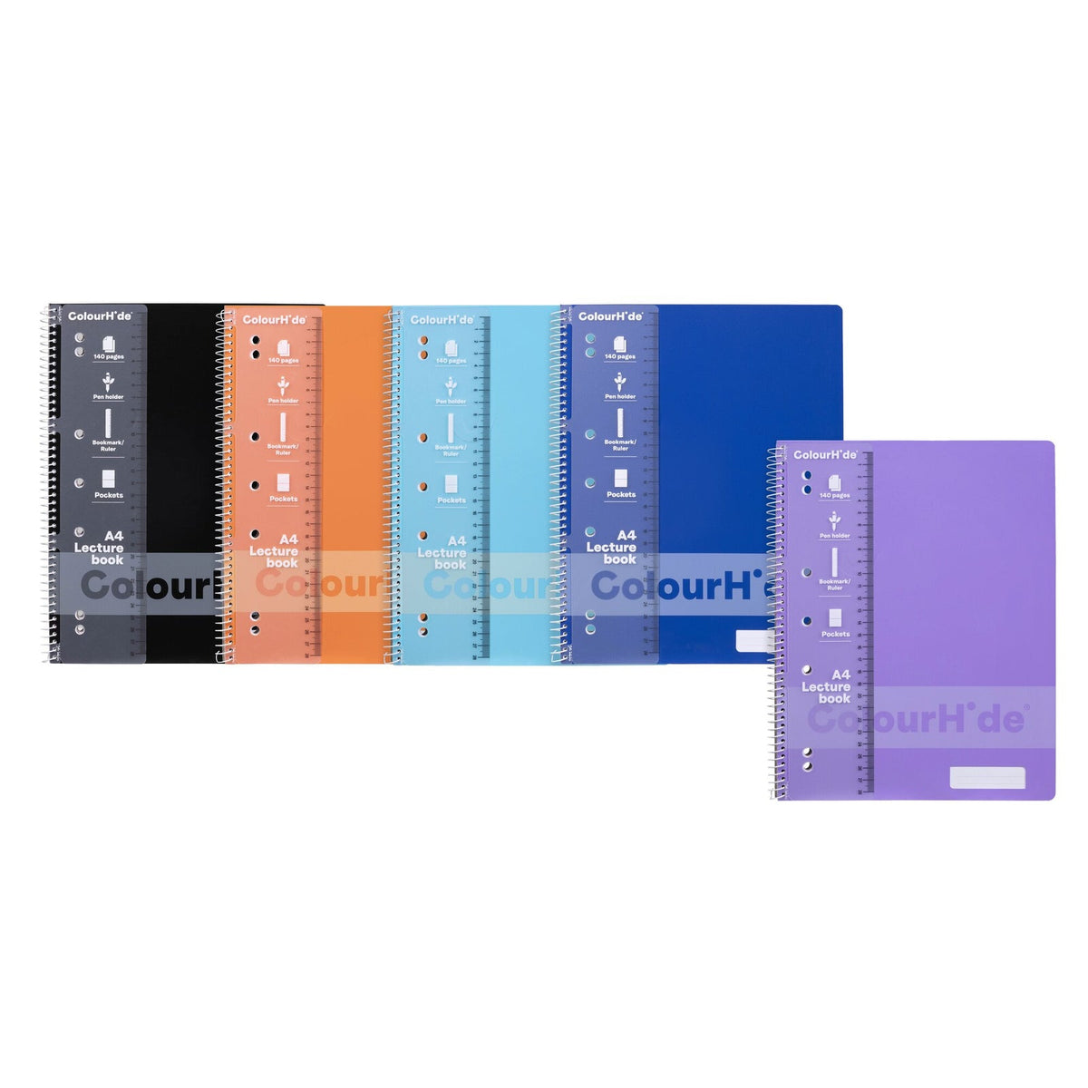 ColourHide Lecture Book A4 140 Page Assorted
