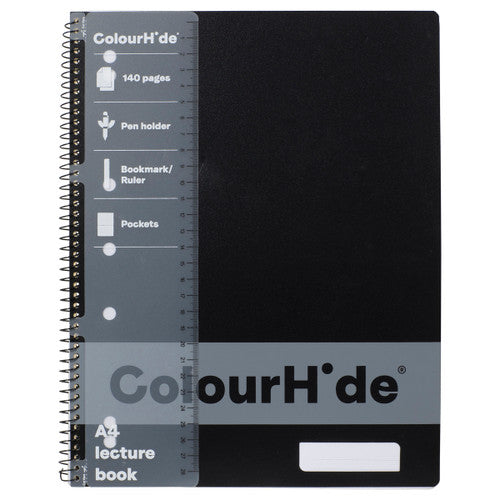 ColourHide Lecture Book A4 140 Page Black Pack of 10