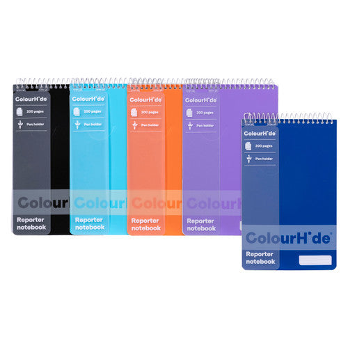 ColourHide Reporter Notebook 200 Page Assorted Pack of 5