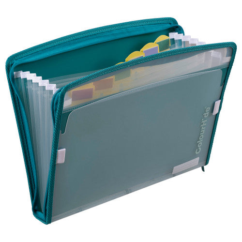 ColourHide Zipit A4 Expanding File Teal Green Pack of 6