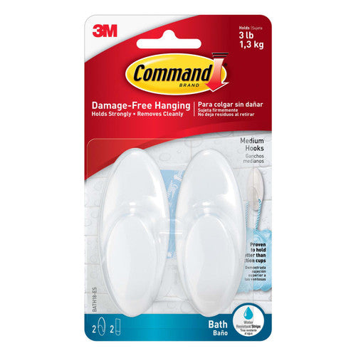 Command Bath Hooks Medium 2 Pack
