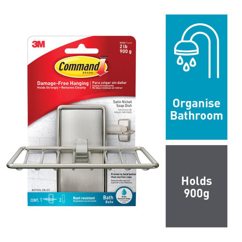 Command Bath Soap Dish Satin Nickel
