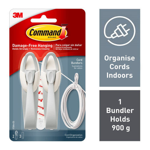 Command Cord Bundlers Medium White 2 Pack