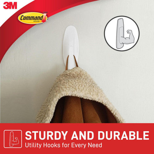 Command Designer Hooks Medium White 2 Pack (1.3kg)