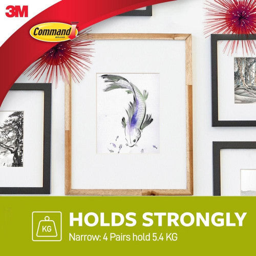 Command Narrow Picture Hanging Strips White 4 Pack