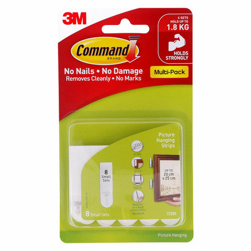 Command Picture Hanging Strips Small Multi-Pack White 8 Pack