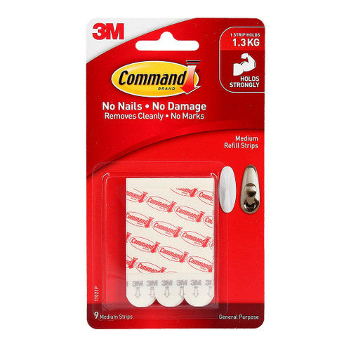 Command Refill Strips Medium White 9 Pack (1.3kg)