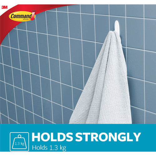 Command Wet and Dry Towel Hooks Medium White 1.3kg