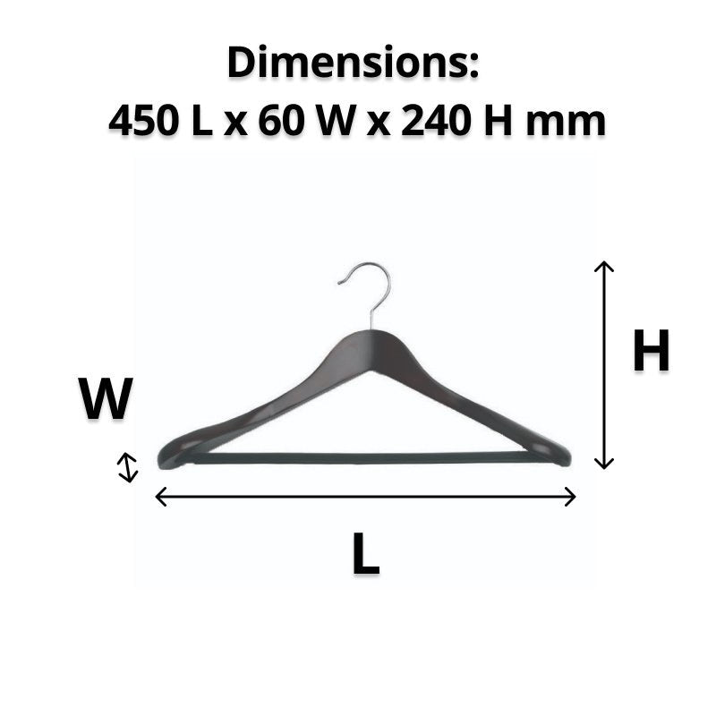 Compass Black Wood Suit Hanger Shoulder Ends 60mm Pack of 50