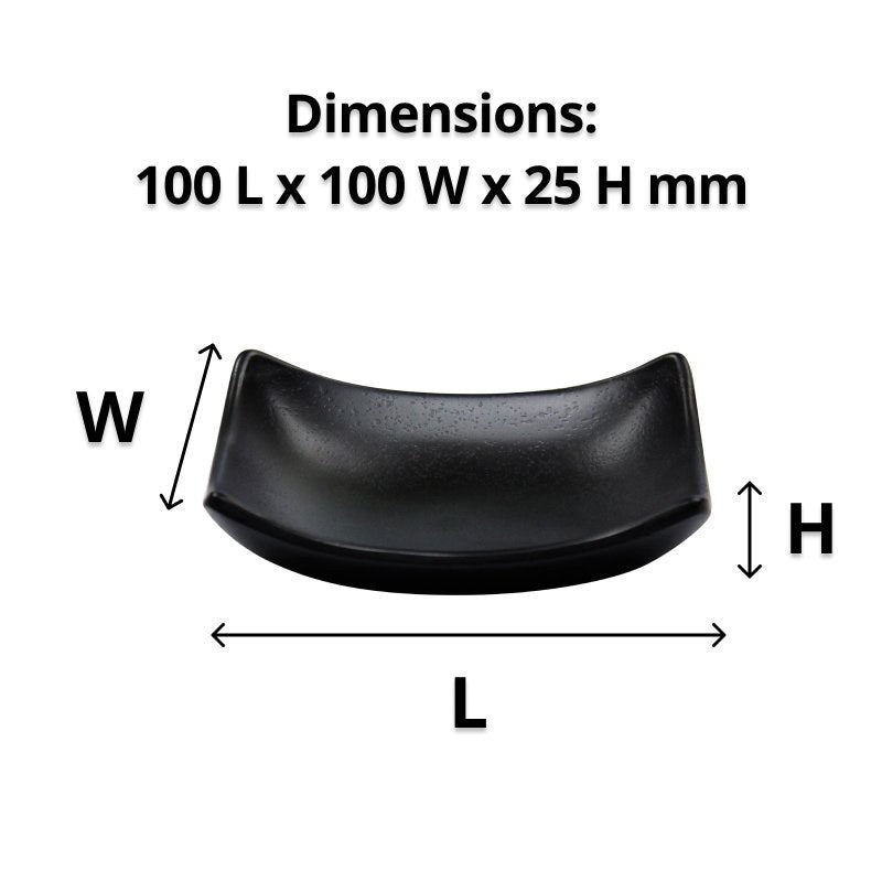 Compass Melamine Soap Dish Curved Black Pack of 12