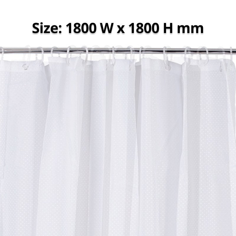 Compass Deluxe Shower Curtain White