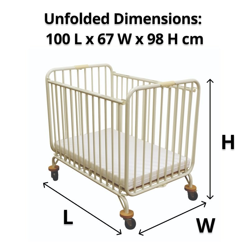Compass Metal Folding Holiday Cot Vanilla White