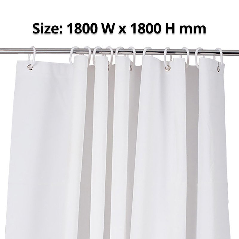 Compass Shower Curtain White 1800 x 1800mm