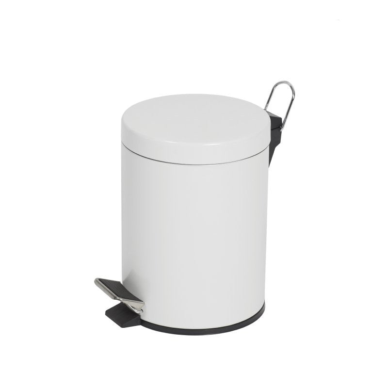 Compass Pedal Bin Powder Coated White 5L