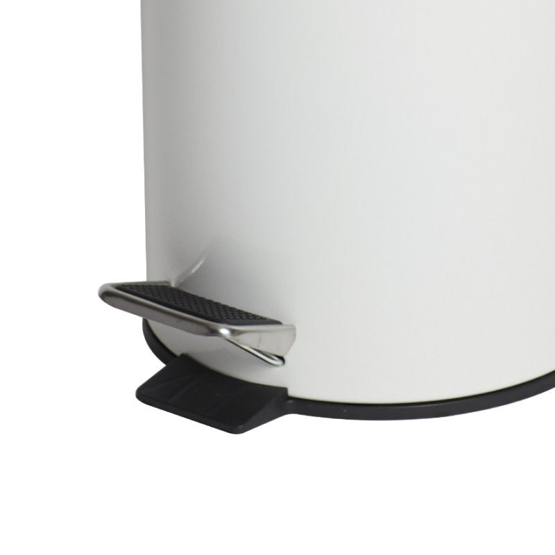 Compass Pedal Bin Powder Coated White 5L
