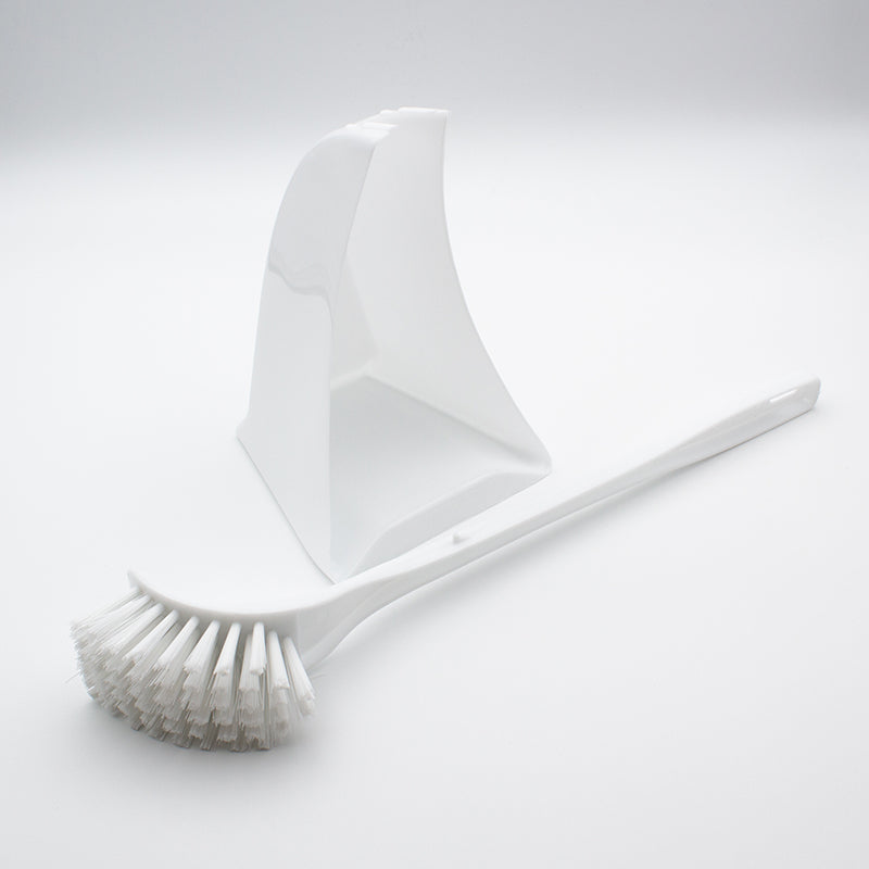 Compass Plastic Toilet Brush with Holder White