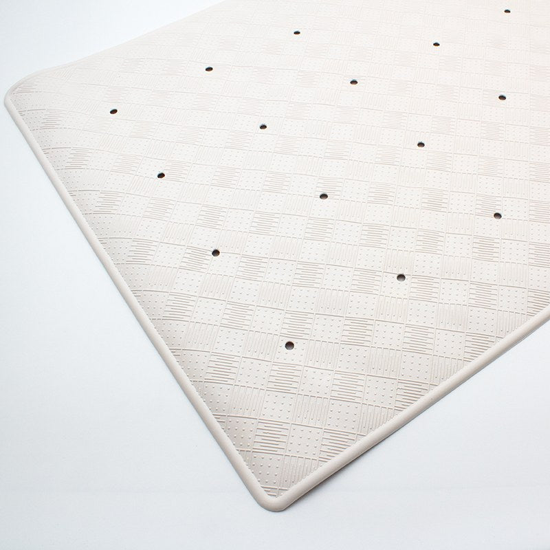 Compass Rubber Bath Mat White Large