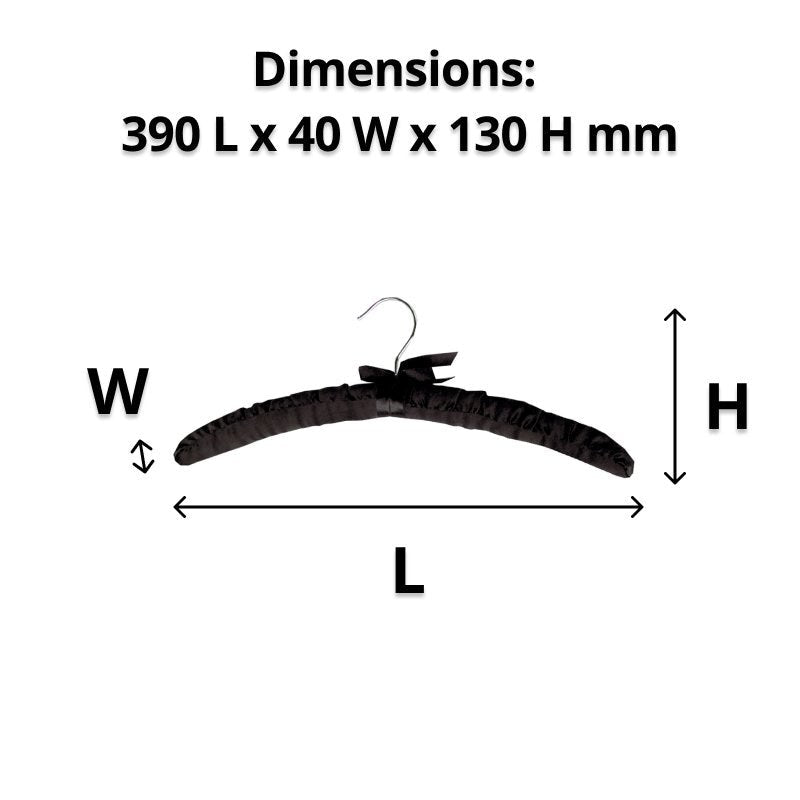 Compass Satin Hanger Black Pack of 100