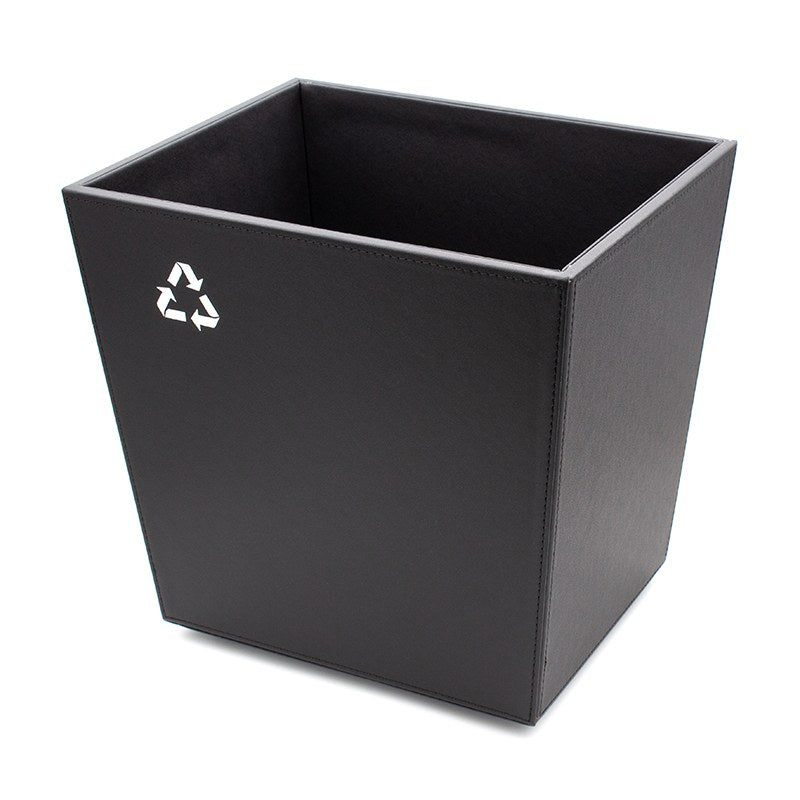 Compass Twin Recycle Bin Leatherette Black 14L