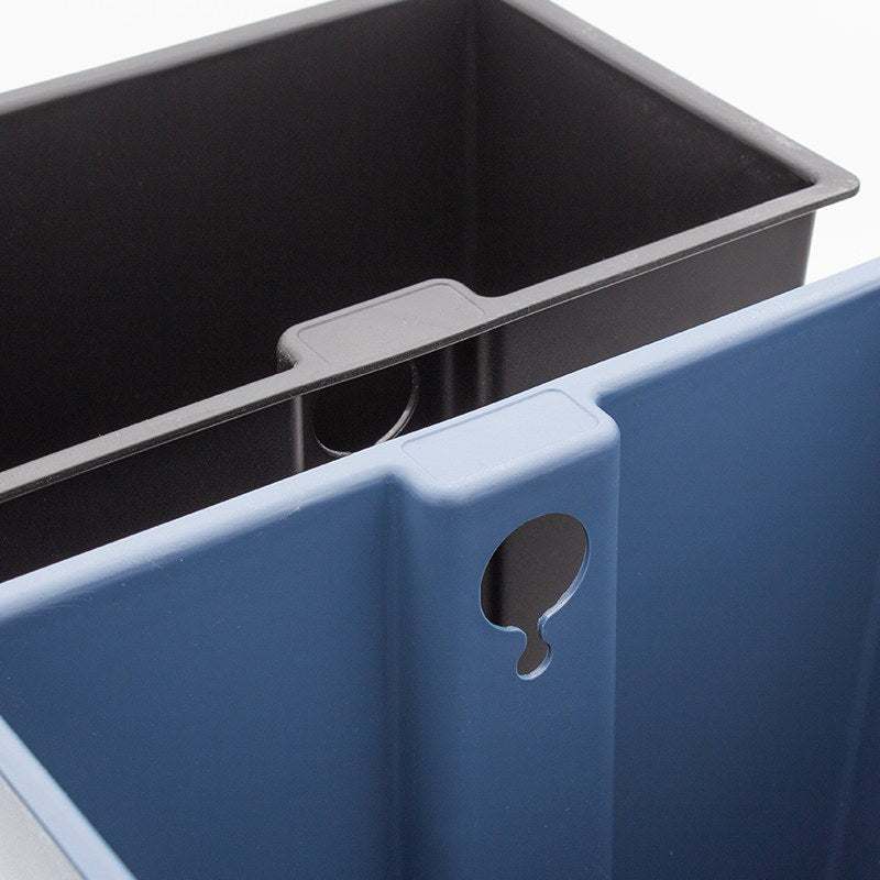 Compass Twin Recycle Bin Leatherette Black 14L