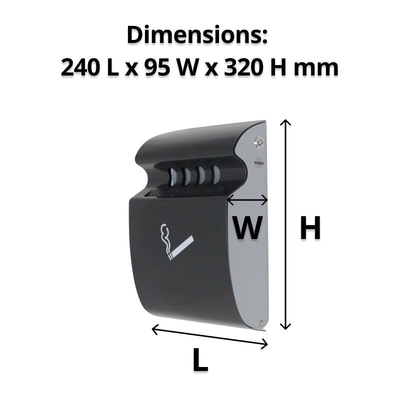 Compass Wall Mounted Ashtray Grey 3.3L