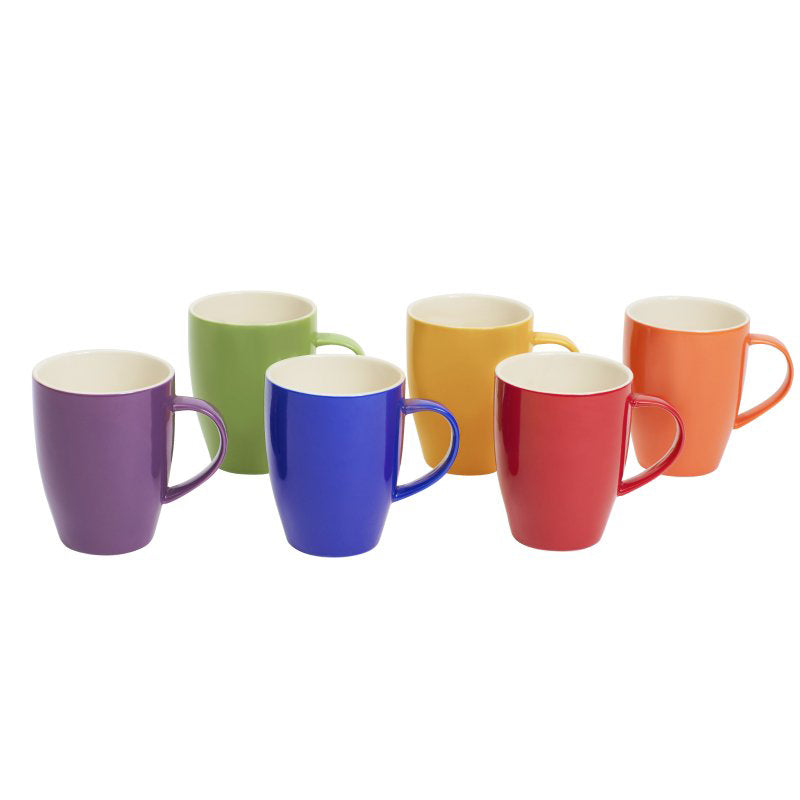 Connoisseur Assorted Coloured Mugs 370ml Set of 6