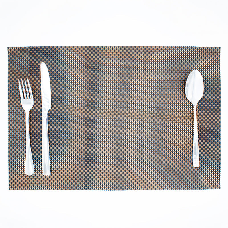 Connoisseur Brown and Black Woven PVC Placemat Box of 12