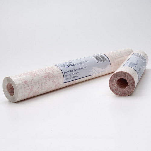 Contact Brand Premium PVC Matt Book Covering Self Adhesive 15m x 450mm Carton of 6 Rolls