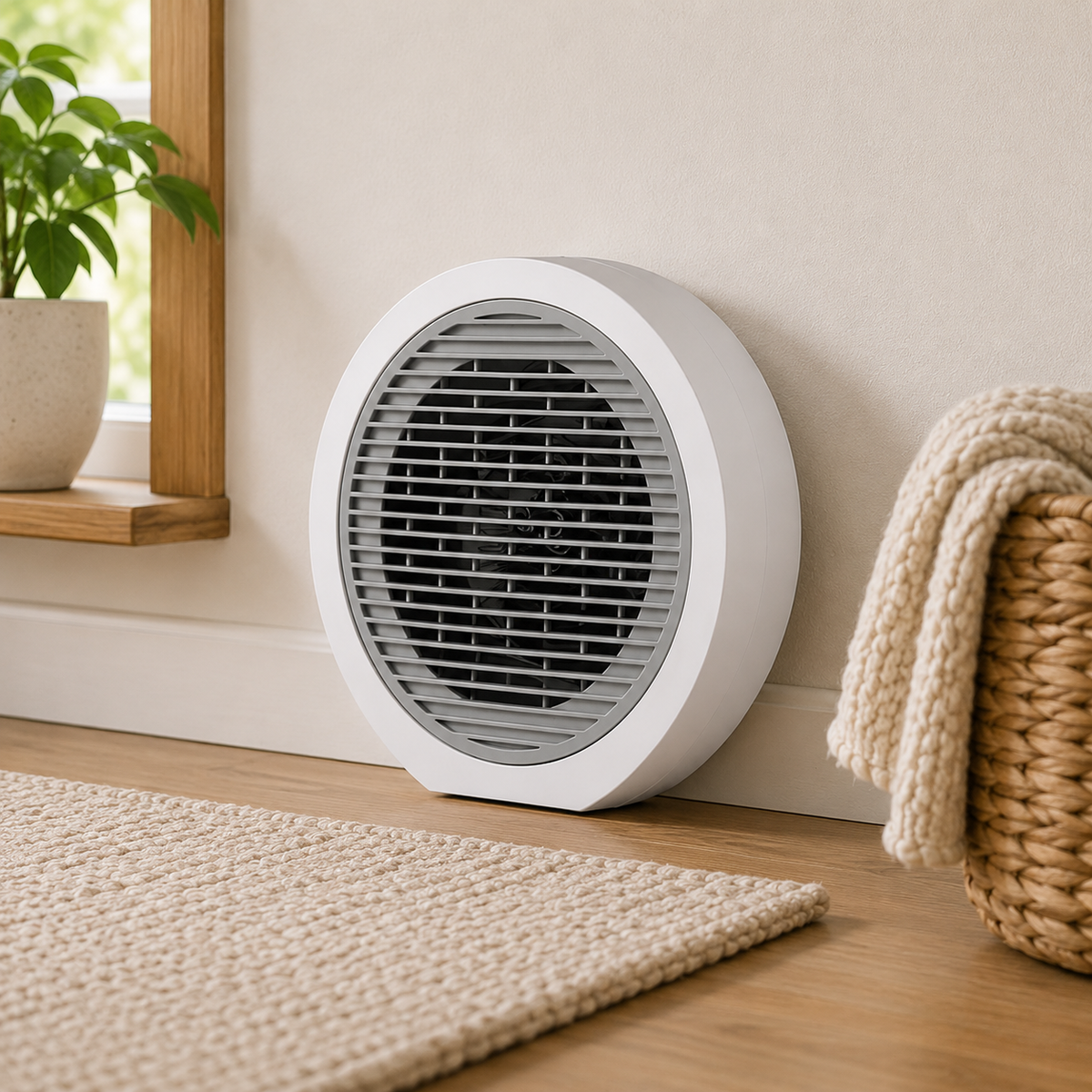 Nero Globo Fan Heater White 2000W European Inspired Compact Heater