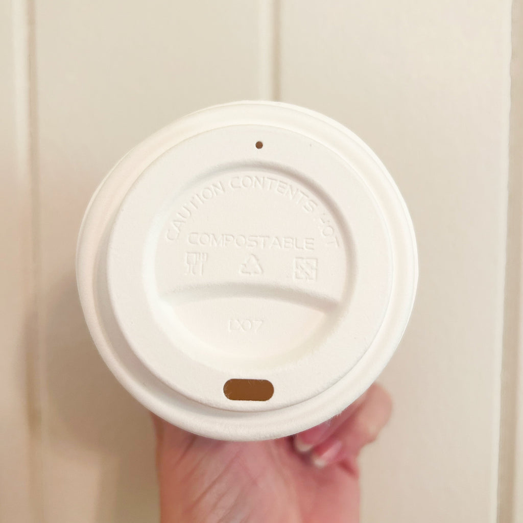 Creative Cafe Co 80mm Sugarcane Pulp Hot Cup Lids - Carton 1000
