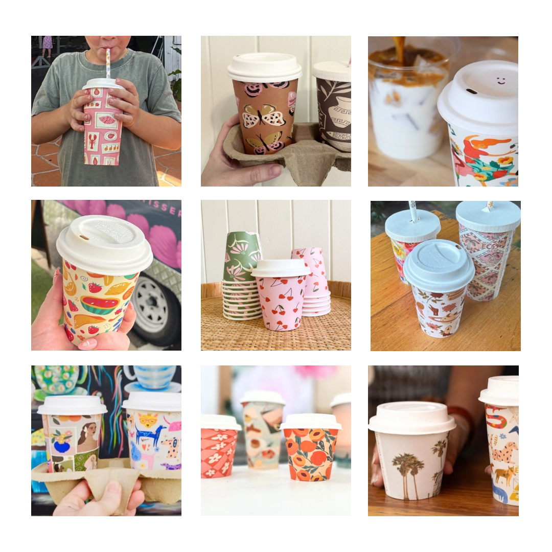 Creative Cafe Co 80mm Sugarcane Pulp Hot Cup Lids - Carton 1000
