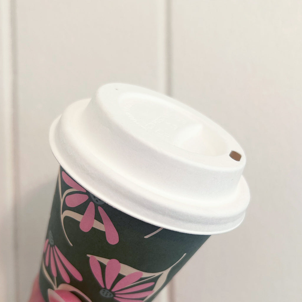 Creative Cafe Co 80mm Sugarcane Pulp Hot Cup Lids - Carton 1000