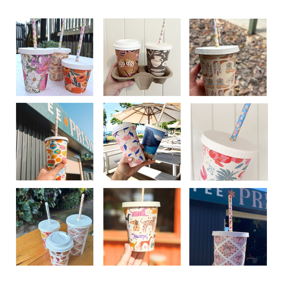 Creative Cafe Co 90mm Paper Cold Cup Lids with Straw Hole - Carton 1000