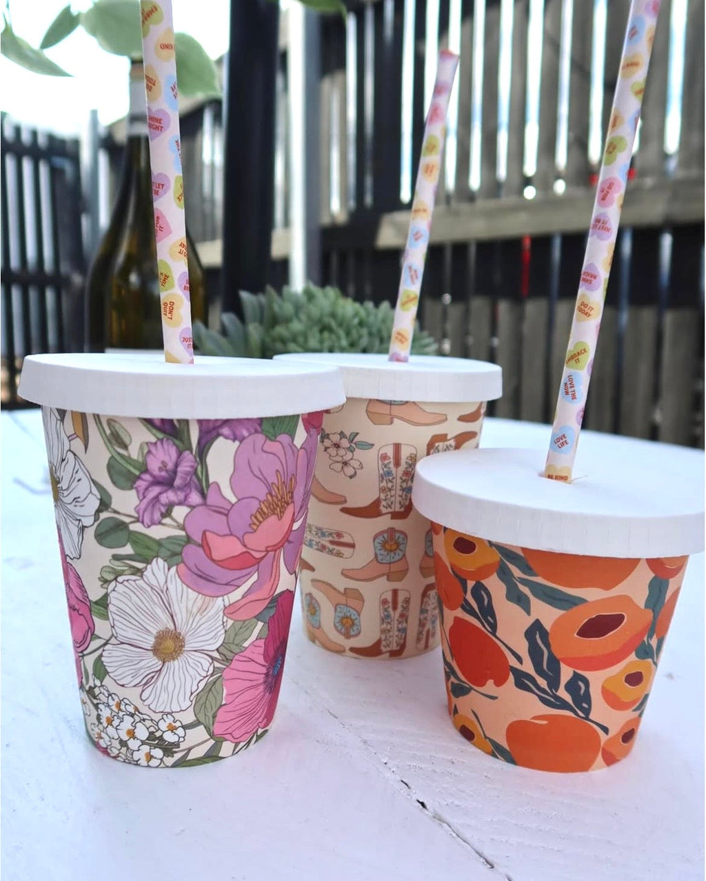 Creative Cafe Co 90mm Paper Cold Cup Lids with Straw Hole - Carton 1000