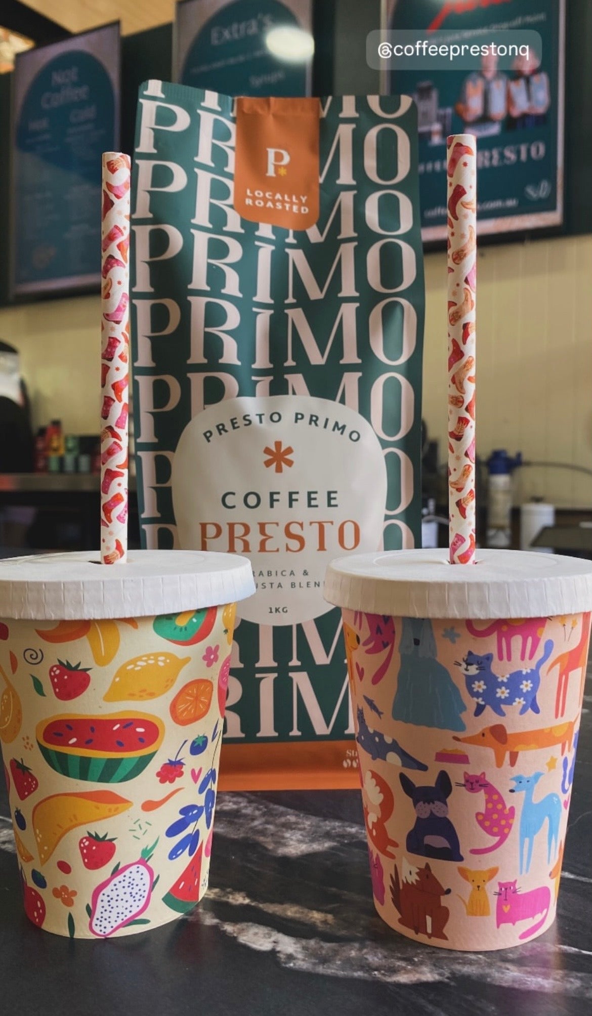 Creative Cafe Co 90mm Paper Cold Cup Lids with Straw Hole - Carton 1000