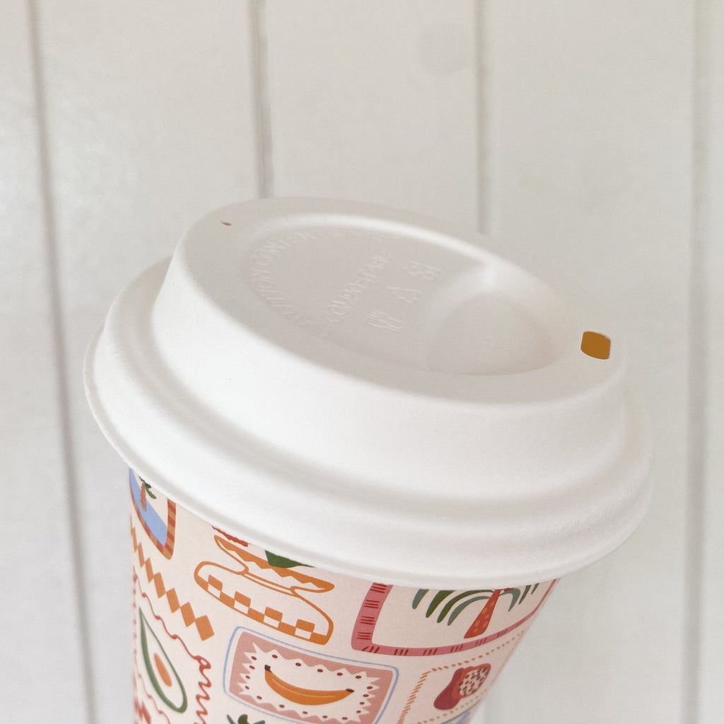 Creative Cafe Co 90mm Sugarcane Pulp Hot Cup Lids - Carton 1000