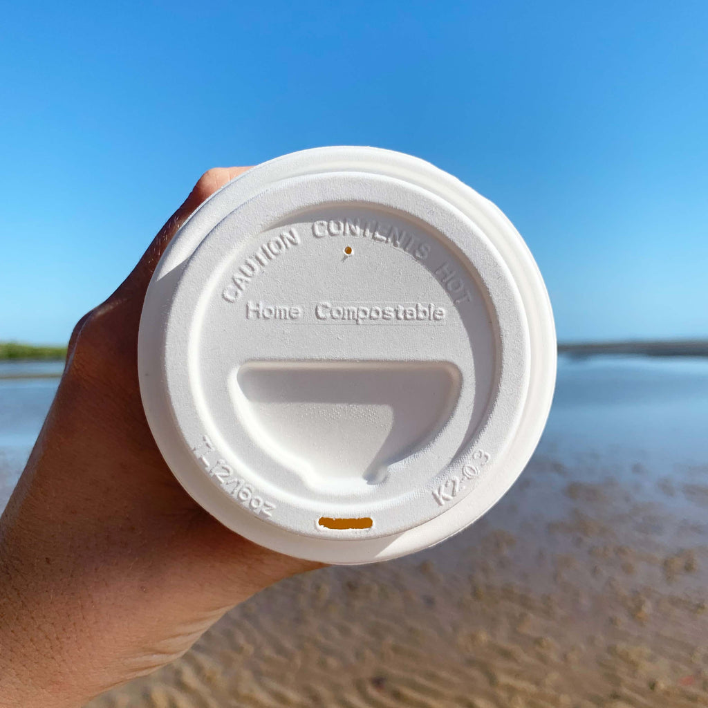 Creative Cafe Co 90mm Sugarcane Pulp Hot Cup Lids - Carton 1000