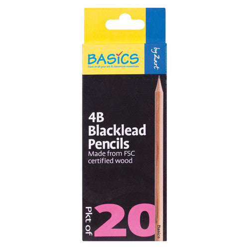Zart Basics Blacklead Pencils 4B Pack of 20